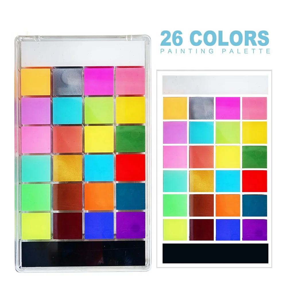 26 Creamy Flash Colors Non-toxic Oil-based Face Body Paint Palette