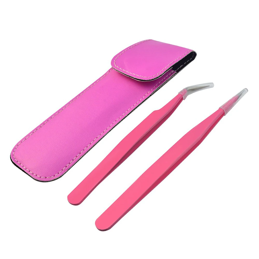 Diamond grip eyelash tweezers with custom logo False Eyelashes & Tools Best Quality Fiber Tips Tweezers