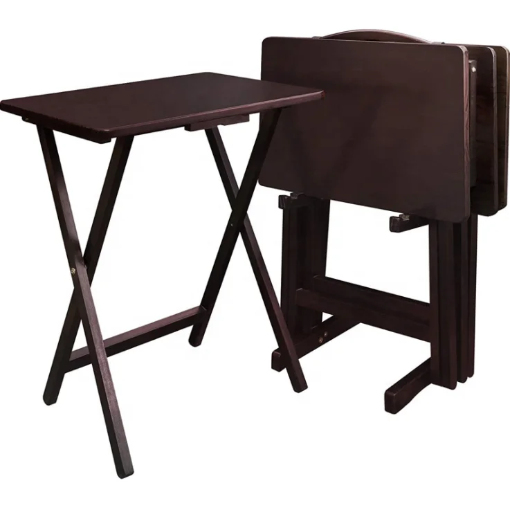 Складной обеденный стол из массива дерева, простой стол для учебы, портативный стол