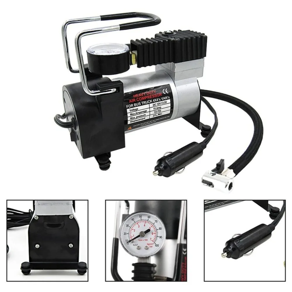 Universal 12V High-Power Car Double-Cylinder Inflator Pump Air Compressor Inflator Portable 150psi Car Tire Pump