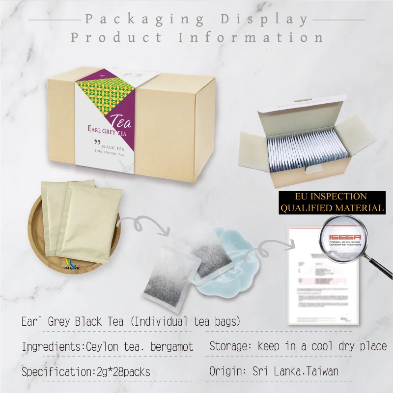 RTS чайная коробка Earl Grey Цейлонский черный чай высококачественные пузырчатые чайные пакеты OEM индивидуальная упаковка принимается