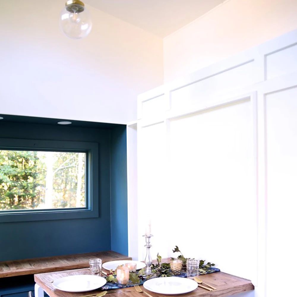 Fu hong portable outdoor luxury mobile prefabricated wooden log cabin tiny home on wheels