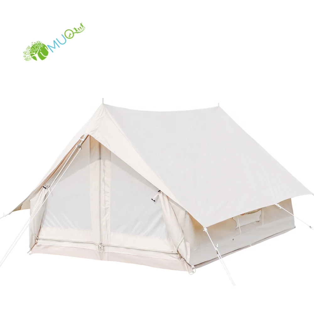 YumuQ 2.6M Waterproof Glamping Cotton Canvas Wall Tent, Luxury Camper Awning Tent for Outdoor Camping, Hotel