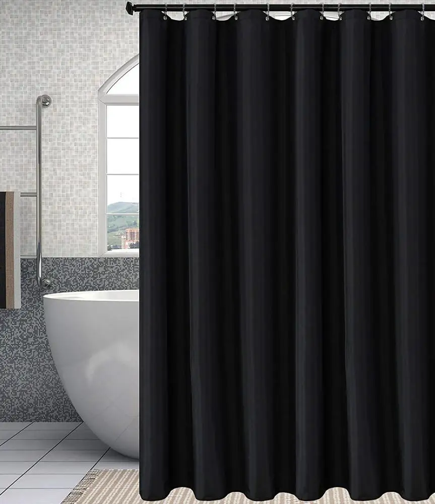 Black  fabric Shower Curtain Liners Water Resistant Bathroom Curtain Liners,72 by 72 Inches