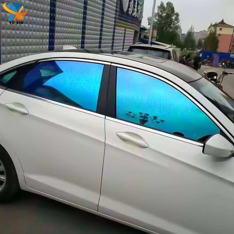 Пленка-Хамелеон для украшения окон, тонировка автомобильной солнечной пленки, защита стекла, пленка для окон автомобиля-Хамелеон, сине-фиолетовая