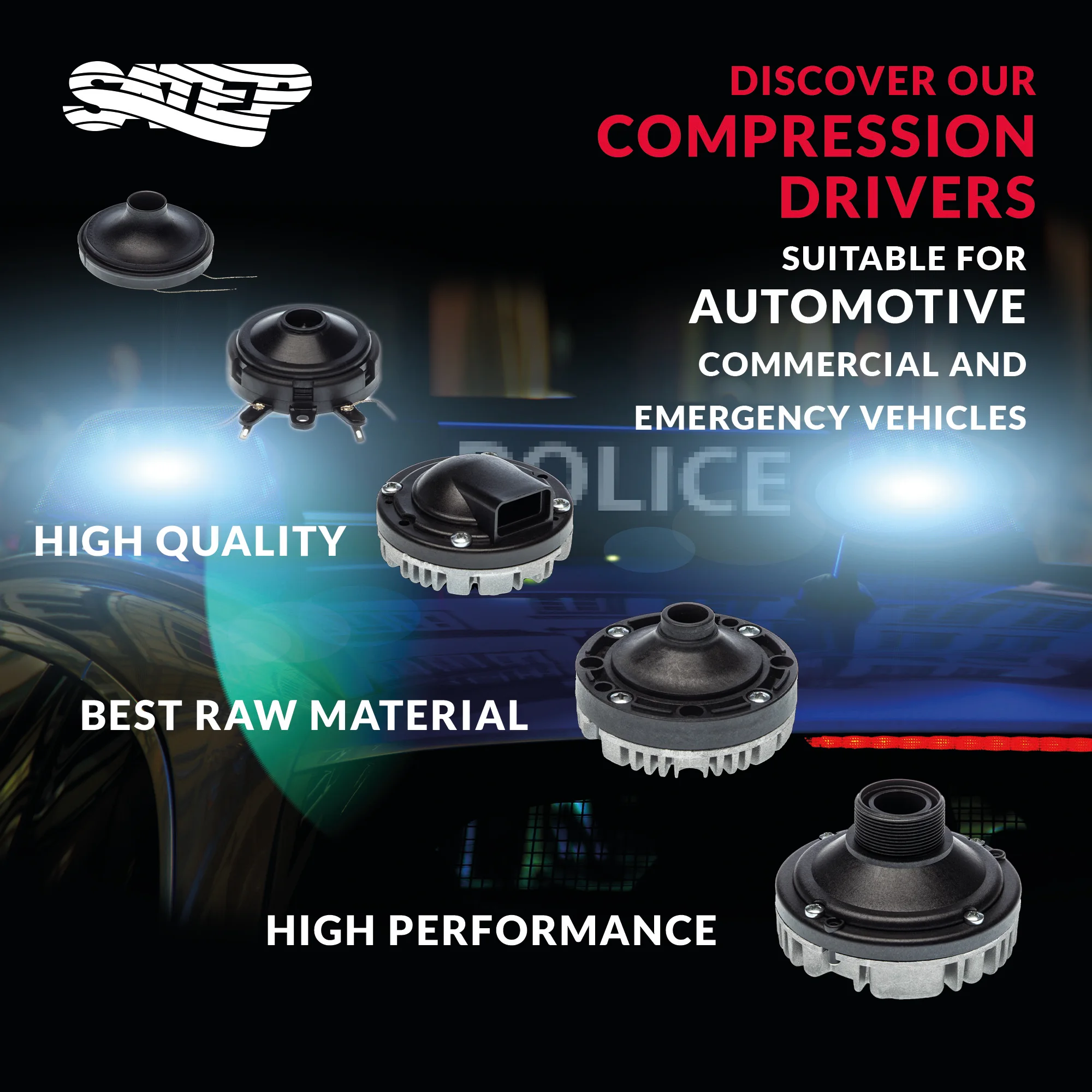 Italian made Driver Unit Speaker Neodymium Magnet Motor TRN030 for Car Alarms Made in Italy Compact  Driver Unit Horn Speaker