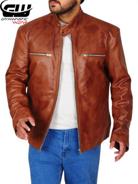 100 % cowhide jackets zipper or custom decoration side pockets winter stuff breathable windproof jackets leather