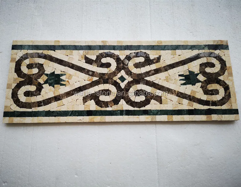 Marble Stone Mosaic Border Greek Granite Flooring Tile Design Colored Designs