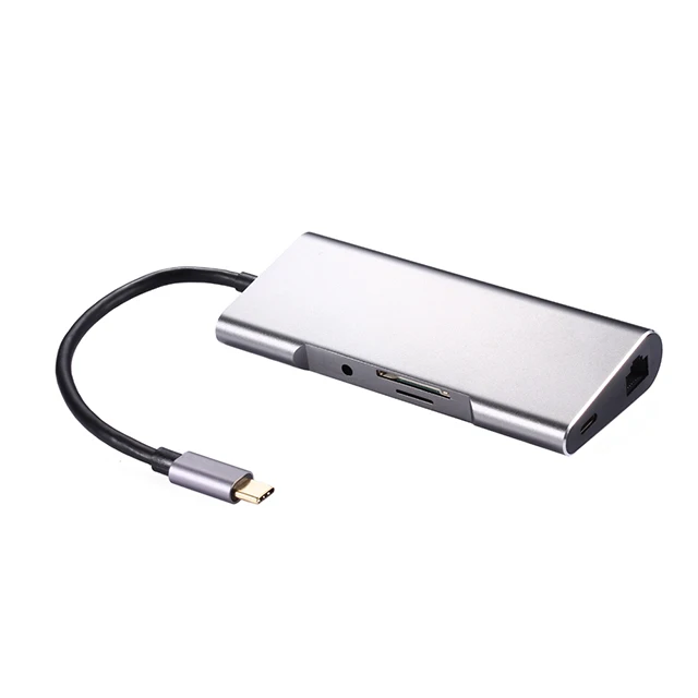  Type C до 3 0 USB-концентратор RJ45 гигабитный Ethernet SD/TF кардридер