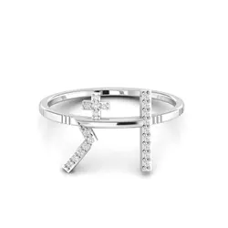 Symbolic Religious Diamond Ring in 18Kt White Yellow Rose Gold 1.44 Grams Fine Jewelry For Women