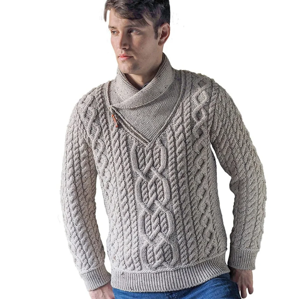 Made To Order 2024 Mens Oversized Casual Knitwear Custom Colors Cotton Ribbed Sweater High Quality Cheap Cost Made In Bangladesh