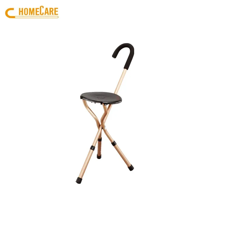 Customized folding tri-leg walking cane stick chair