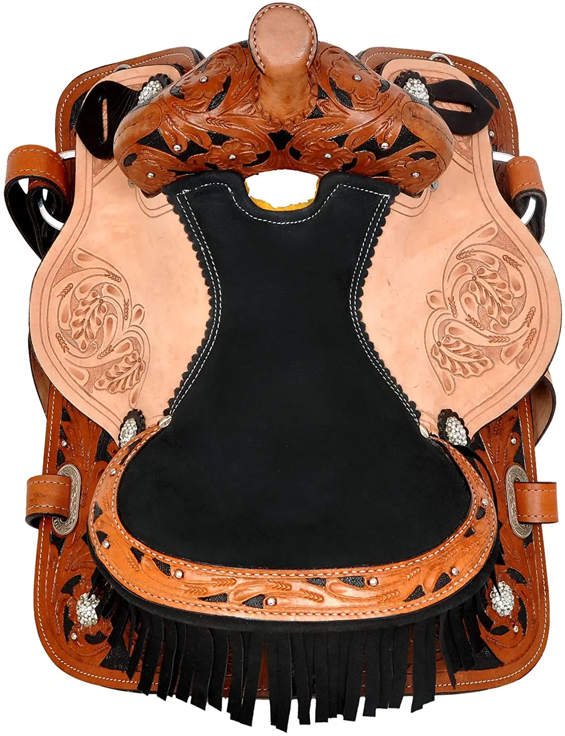  Хрустальное молодежное детское красивое УДОВОЛЬСТВИЕ ТРОПА Премиум качество кожаное седло для лошади в западном стиле с подходящим головным убором нагрудный воротник
