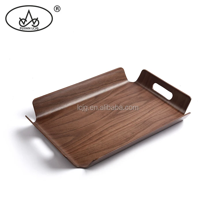 Eco-friendly Bardex Bard Tray Bardia Tray Rectangle Anti-slip Plywood Walnut Small Wooden Serving Tray With Handles