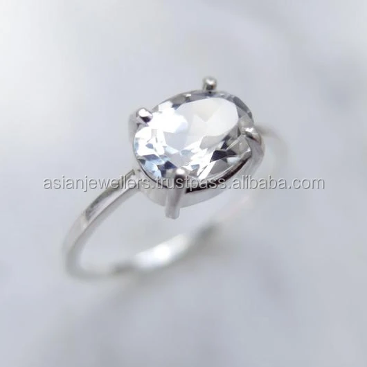 Crystal Natural gemstone 925 Sterling Silver fine ring Handmade Silver Jewelry