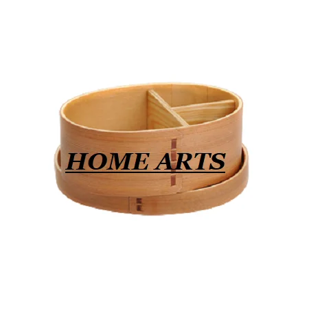 Superior Quality Table Top Wood Lunch Box Newest Design 3 Compartment Wood Bento Box at Affordable Price