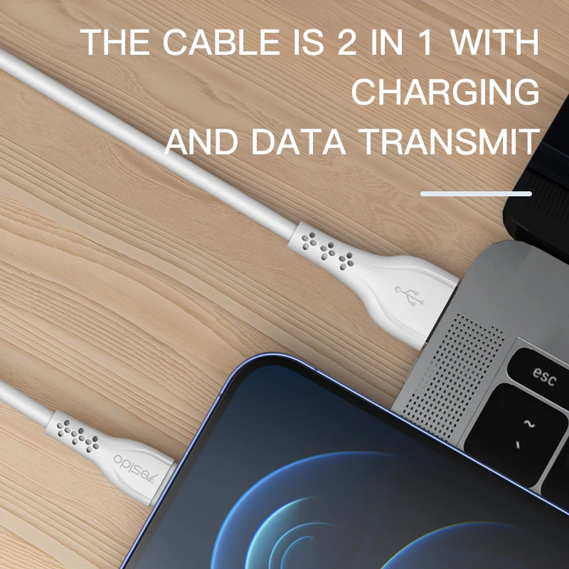 Yesido Oem логотип Быстрый ПВХ 1 м 2 данных Para 2.4A зарядный кабель Usb к Lightning Шнур для Apple Iphone