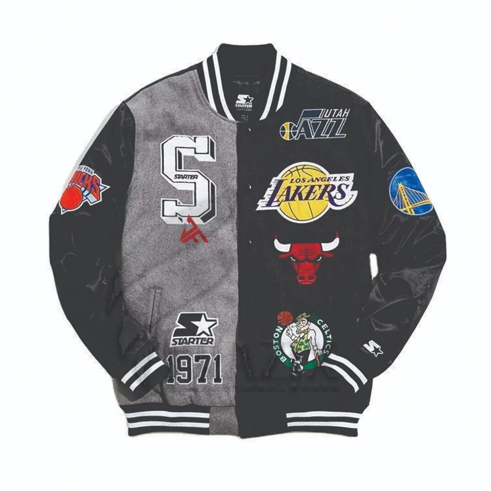 leather shoulder sleeve baseball flight letterman varsity jacket for men