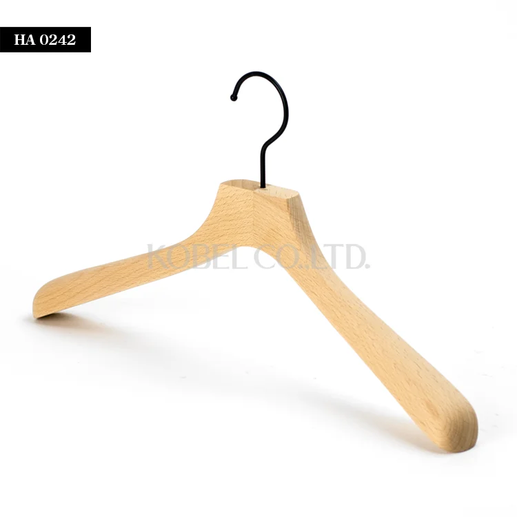 Japanese Wooden Jacket Hanger for cotton pajamas HA0242PS_0290 Wooden Natural Color Hanger Made in Japan for Lady