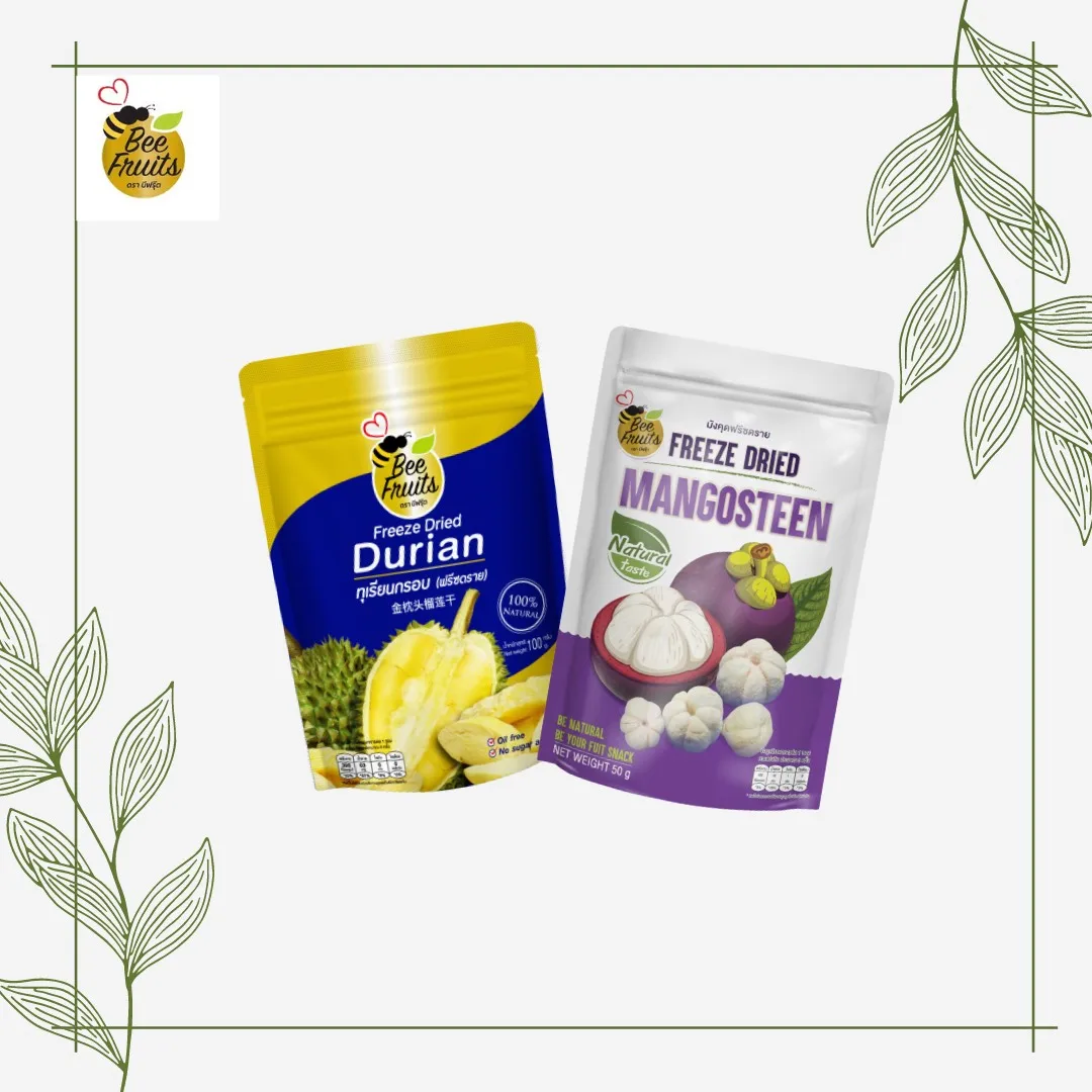 Замороженные сушеные фрукты Премиум-качества которые являются сушеными в замораживании дурианами и мангостином (50 г) лучшие из Таиланда