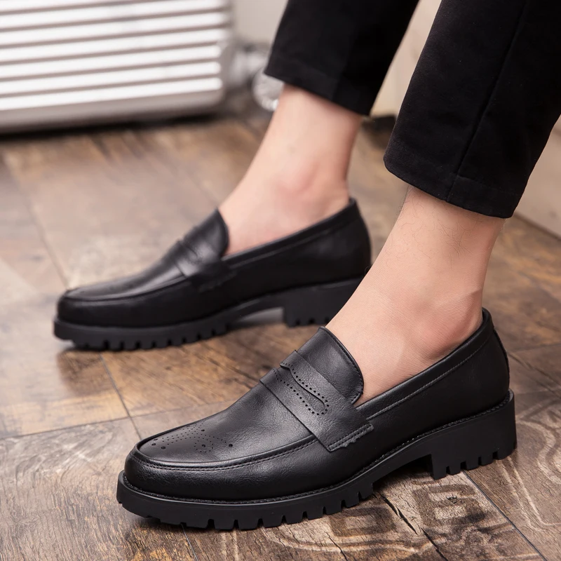 Pure Color Flat Heel Woven Loafers High Quality Breathable Neck Leather Shoes for Men And Women