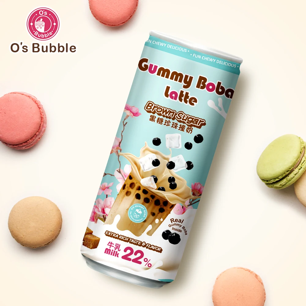 
Taiwan Bubble Tea 470ml Brown Sugar Flavor Latte Canned Drink 