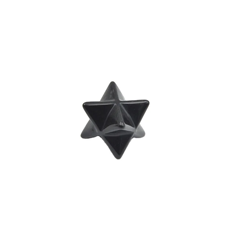 BEAUTIFUL BLACK OBSIDIAN AGATE GEMSTONE STARS / POLISHED BLACK OBSIDIAN MERKABA STARS / HEALING CRYSTAL STONE MERKABA STARS