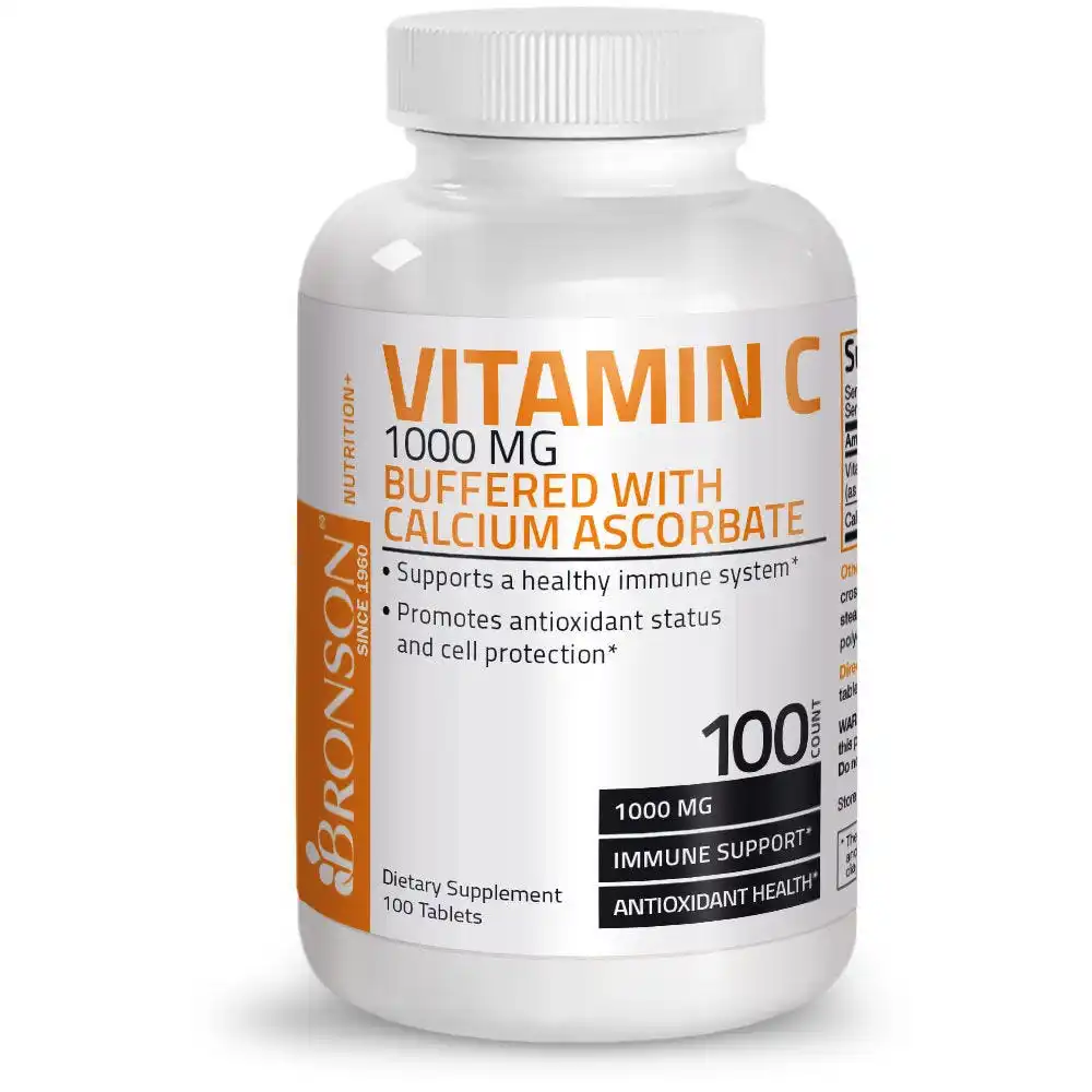 Bronson Vitamin C 1,000 mg Buffered with Calcium Ascorbate, 100 Tablets