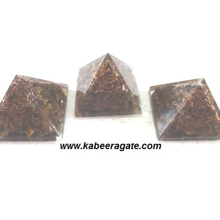Wholesale Orgone Pyramids : Tiger eye  Orgone Pyramids