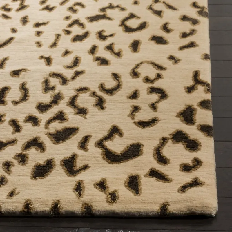 Cheetah Tiger Leopard rug handmade handknotted from real Bamboo silk and Grade 1 New Zealand Wool handtufted