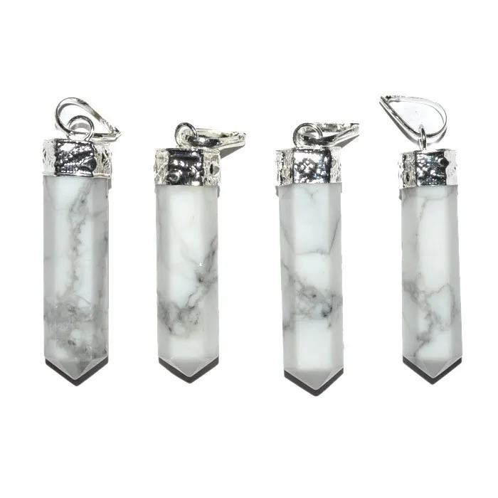 White How lite stone Pencil Pendants healing gemstone export