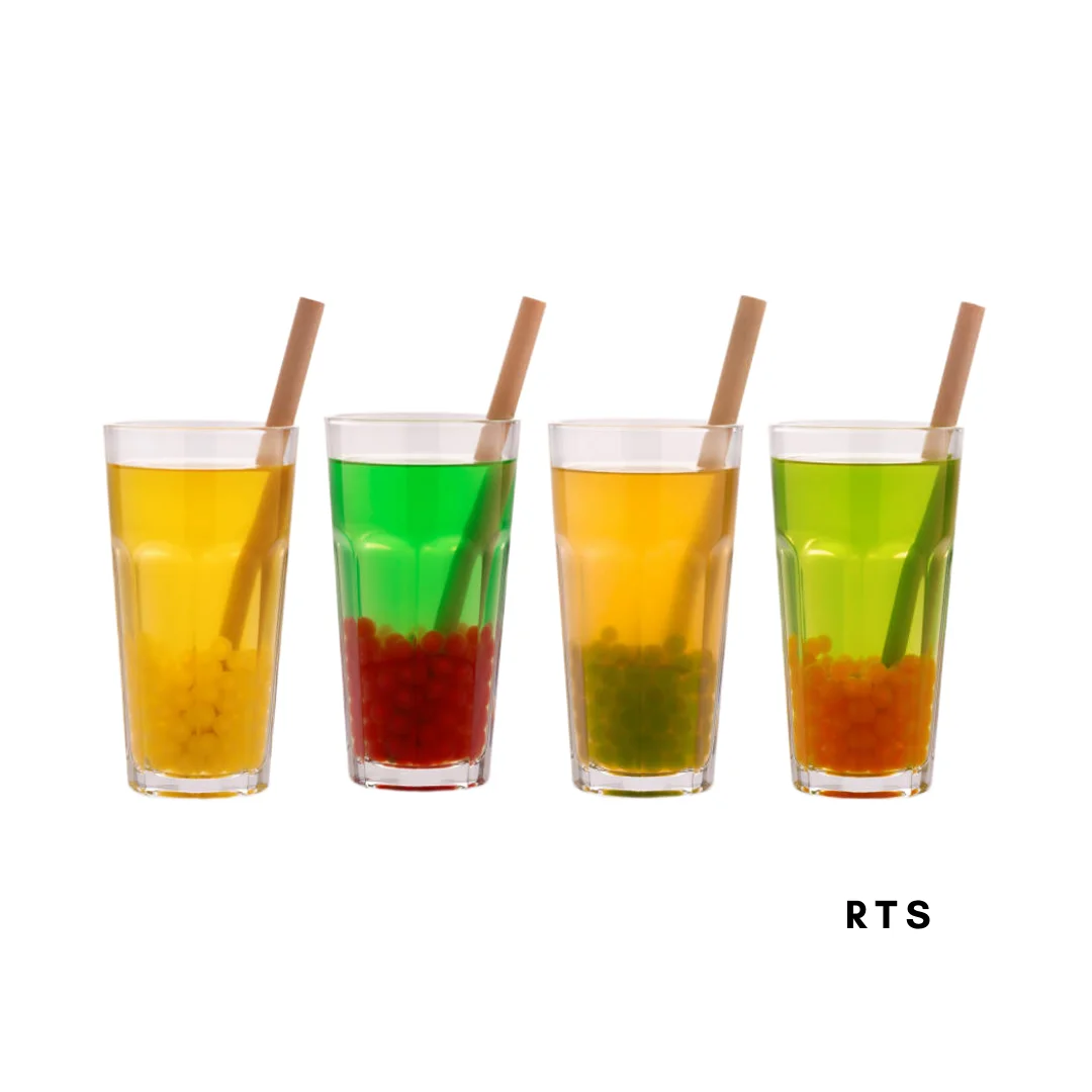 Ready To Ship LMC Taiwan Bubble Tea Supplier Peach Flavor Fruit Popping Boba Bubble Tea Counter Bar