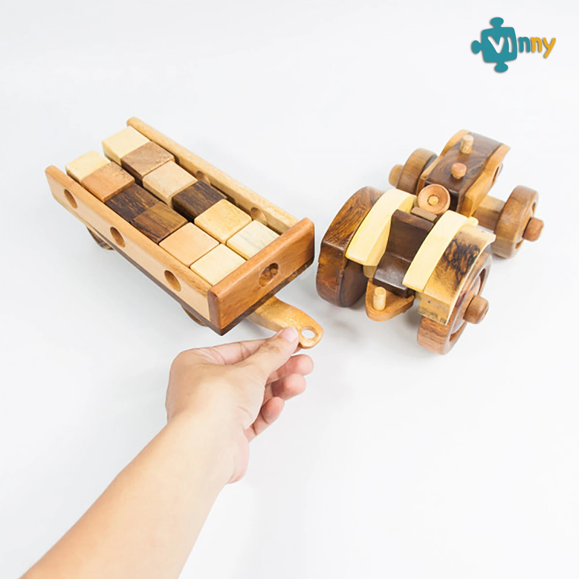 
OEM - ODM Vietnamese Manufacture - Wooden Harvesting Truck with cubes- New arrival educational assemble truck 