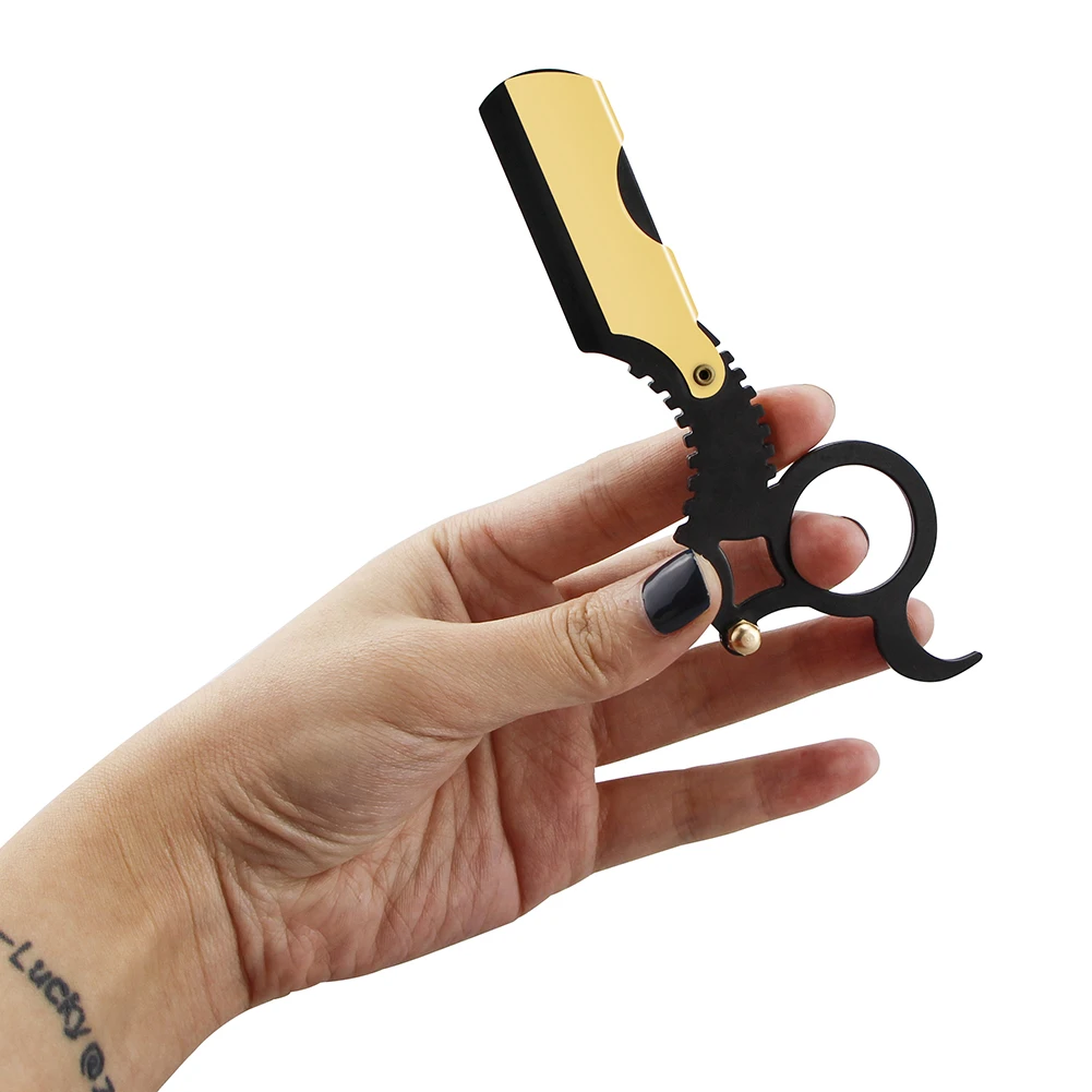  Профессиональная Бритва для парикмахера с прямыми краями и лезвиями из нержавеющей стали Мужская бритва волос античный инструмент бритья