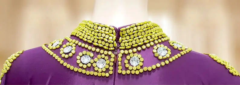 
Beading Caftan Moroccan Kaftan Front Open Abaya 