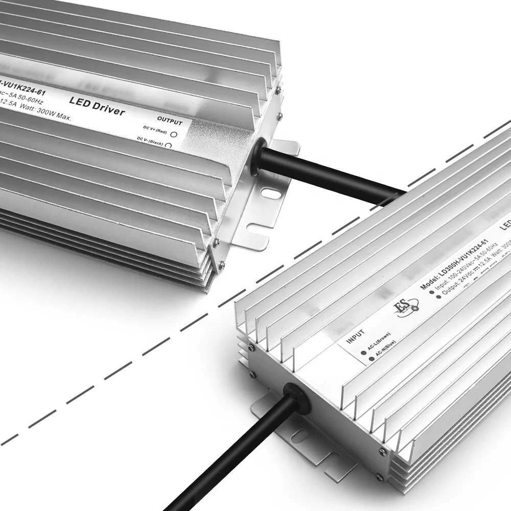 Flicker free 12v 24v 36v 48v power supply 200W 300W 400W constant voltage IP67 waterproof high efficiency led