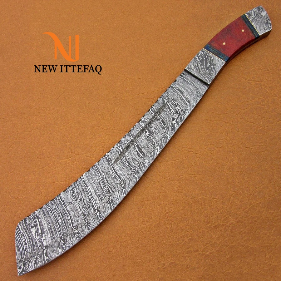 Дамасский нож | Охотничий нож ручной работы на заказ | Красивый охотничий Меч из дамасской стали ручной работы с кожаным чехлом