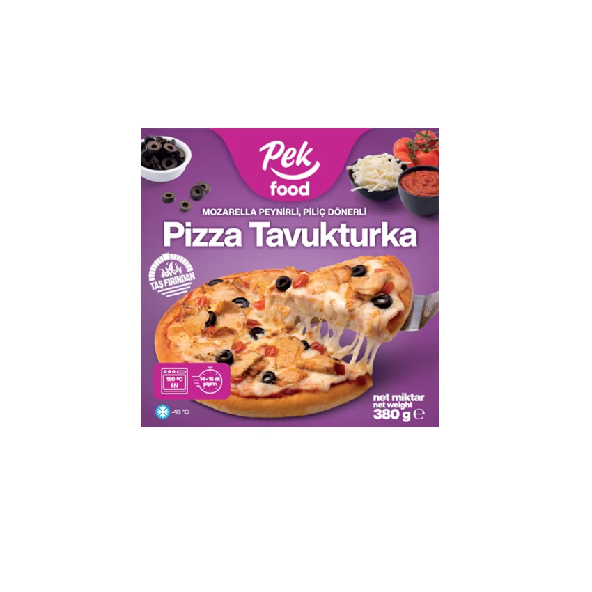 Frozen Food - Chicken Pizza Box Ready Frozen Baked Pizza Vacuum Bag For Restaurants And Shop Made in Turkey