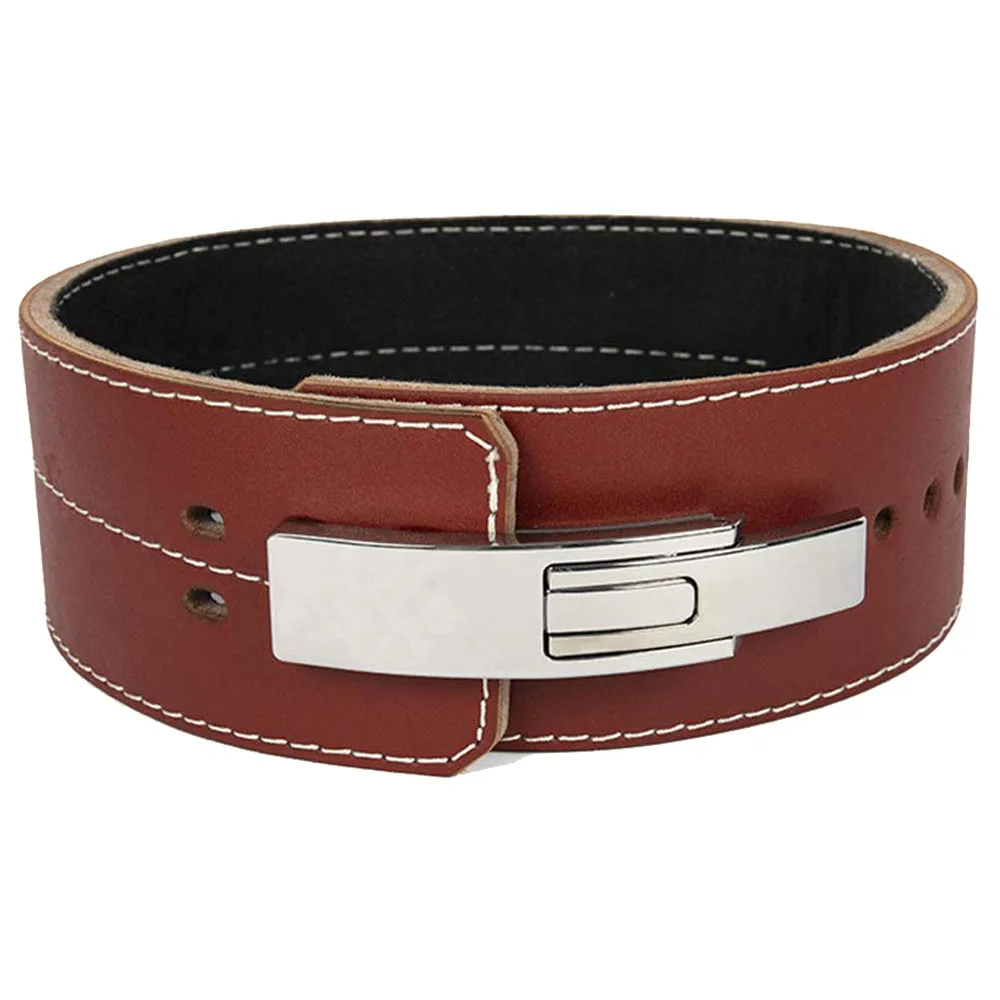 Fitness Body building weight lifting belt leather cowhide gym waist trainer belts for men lever 13mm weightlifting leather belt