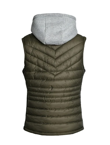 OEM высокое качество модный женский пуховик на заказ жилет без рукавов Женский пуховой со съемным капюшоном