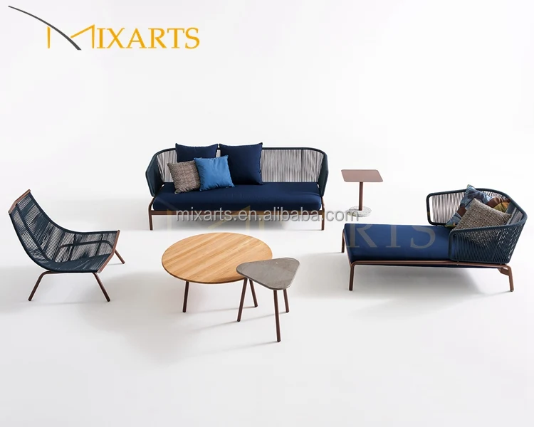 
Luxury Modern Vintage Outdoor Furniture Natural Rattan Webbing Wicker Cane 3 Seater Sofa 