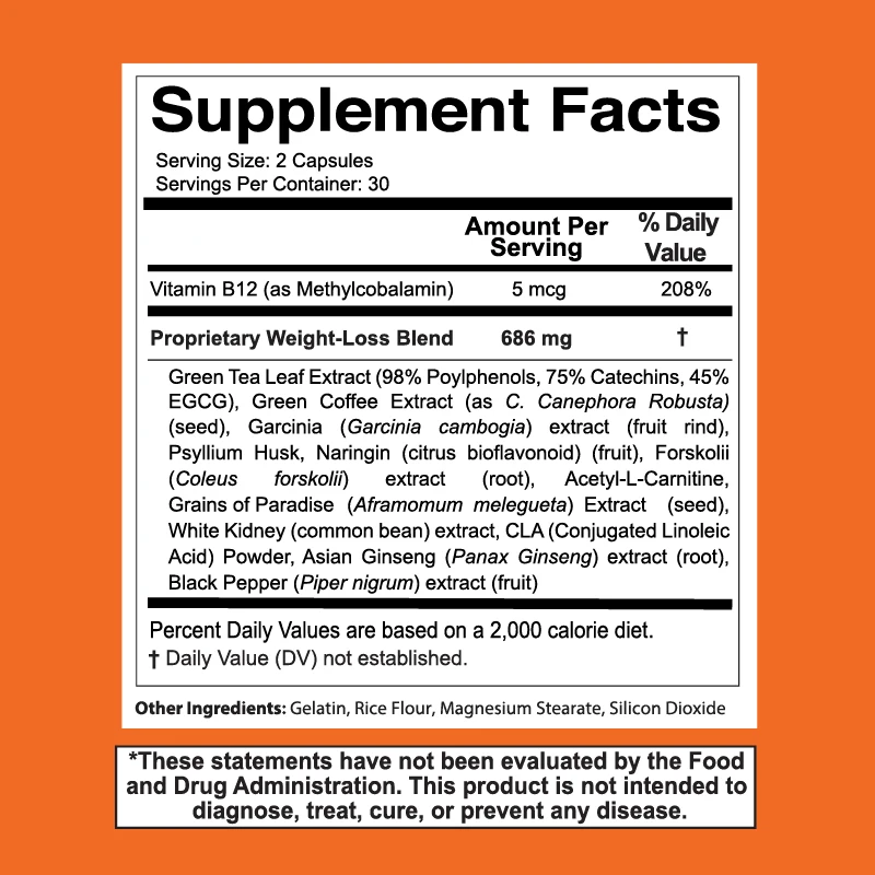 Appetite Fat Burner Suppressant & Energy Booster Capsimax Green Tea Leaf Extract 60 Capsules Sports Supplements USA Rain Valley