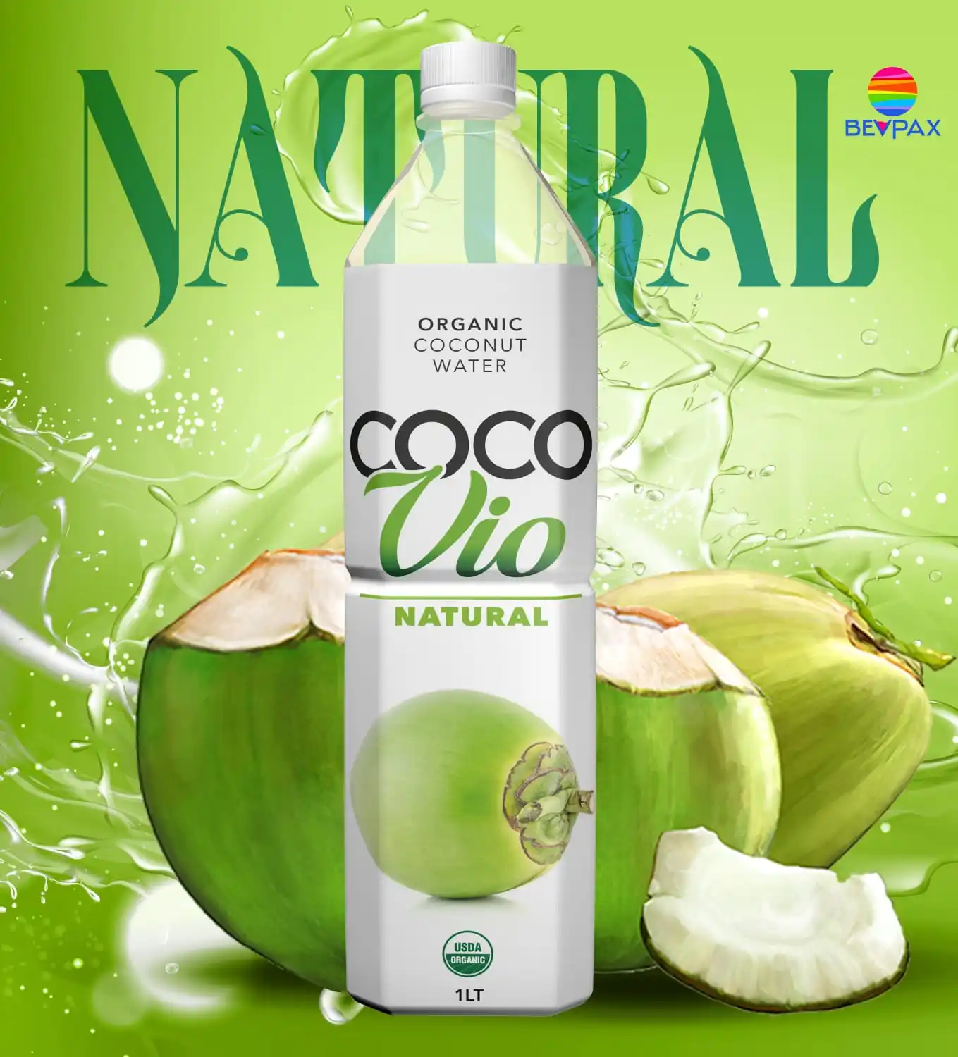 
COCO VIO -Pure 100% Coconut Water Drink with Vitamins Best Natural Sports Drink with Electrolytes to Hydrate 