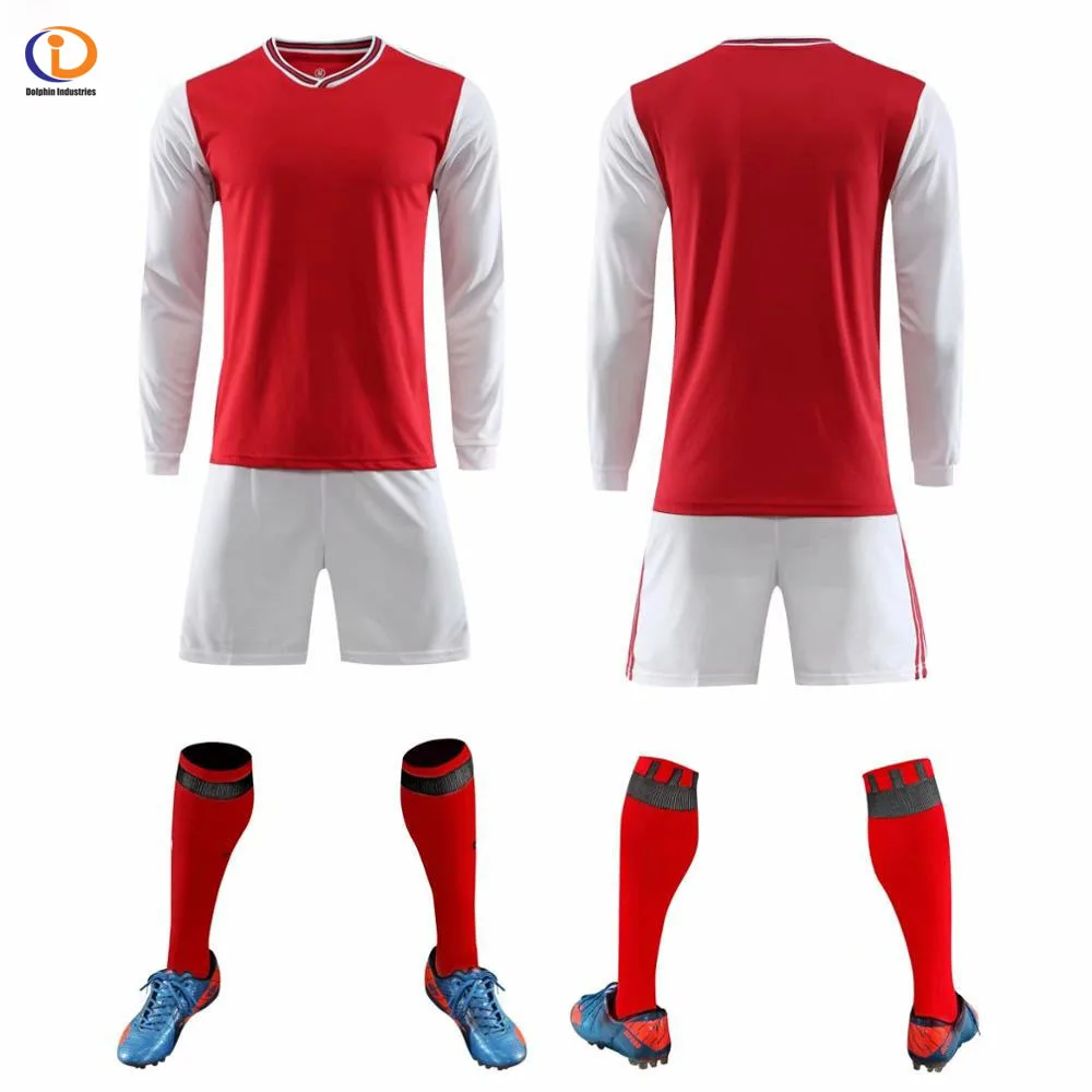 2022 Long sleeve Children Sets football uniforms boys and girls sports kids youth training suits blank custom game soccer set