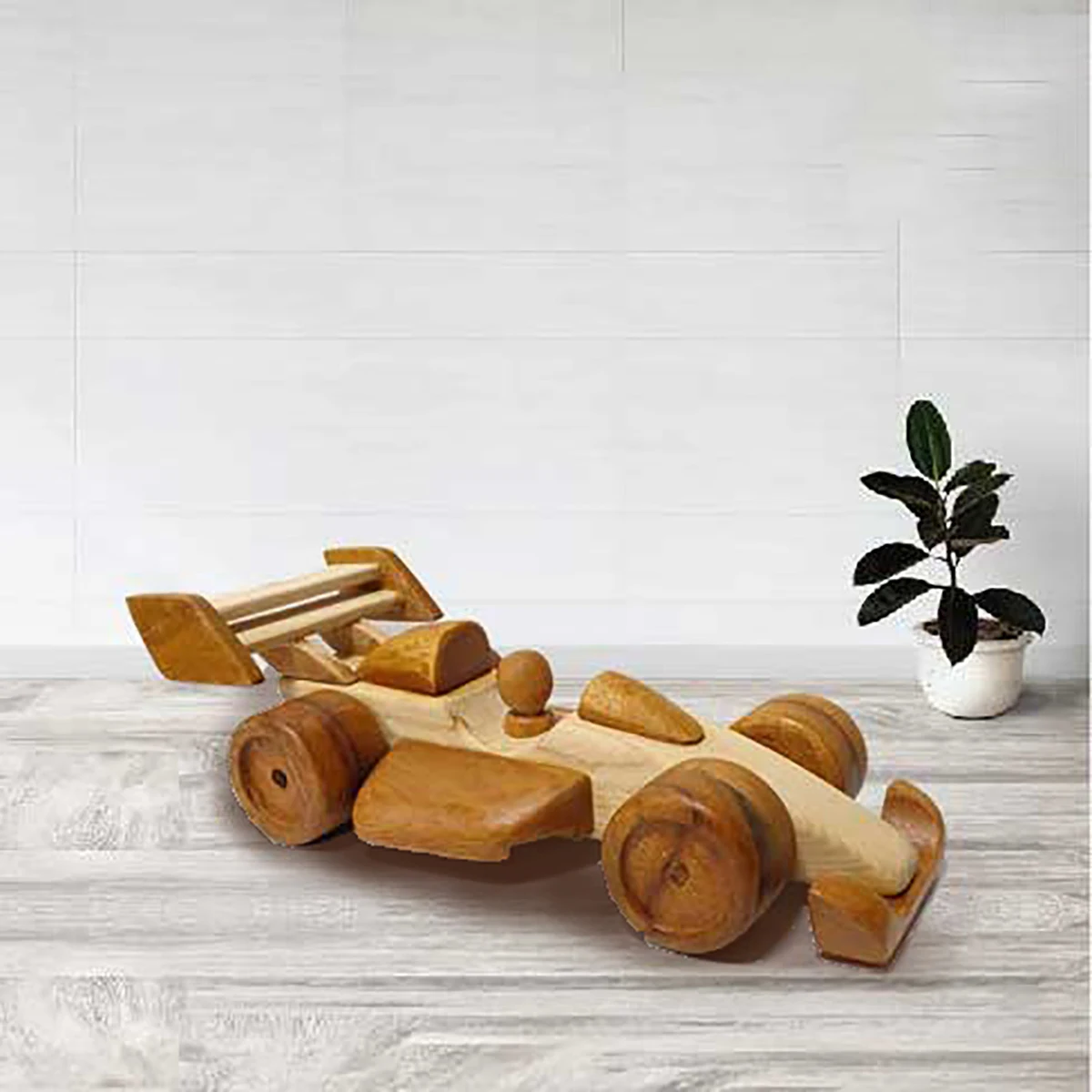 OEM - ODM Wooden Racing Car Track Toy  Vehicle Wheels Shaped Wheels Shaped Push And Pull Wooden Racing Car