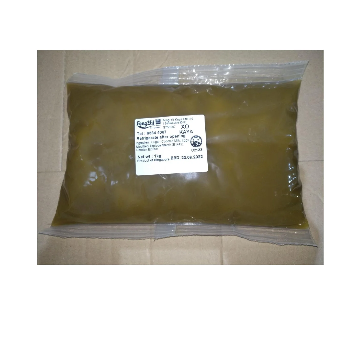 Hot Selling Product 2021 1KG Packet Bag FSSC 22000 & Halal Certification Fong Yit Traditional XO Kaya Fruit Jam From Singapore