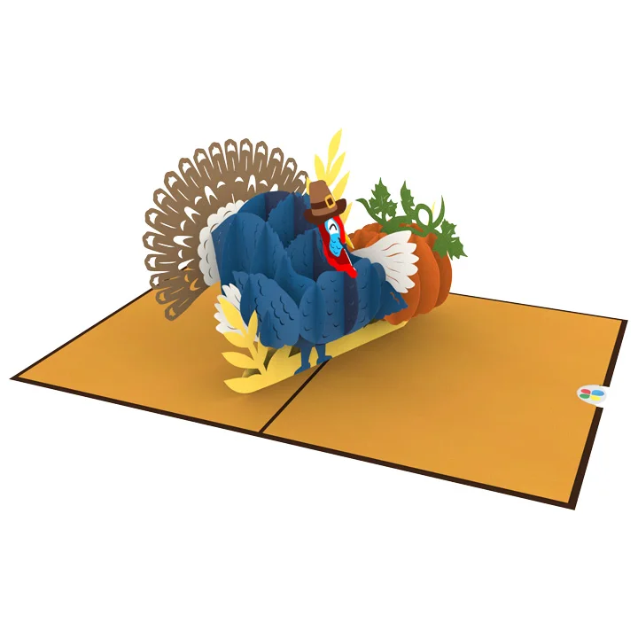Thanksgiving Turkey Holiday Celebration Handmade Pop Up Greeting Card 3D Paper Wholesale Vietnam