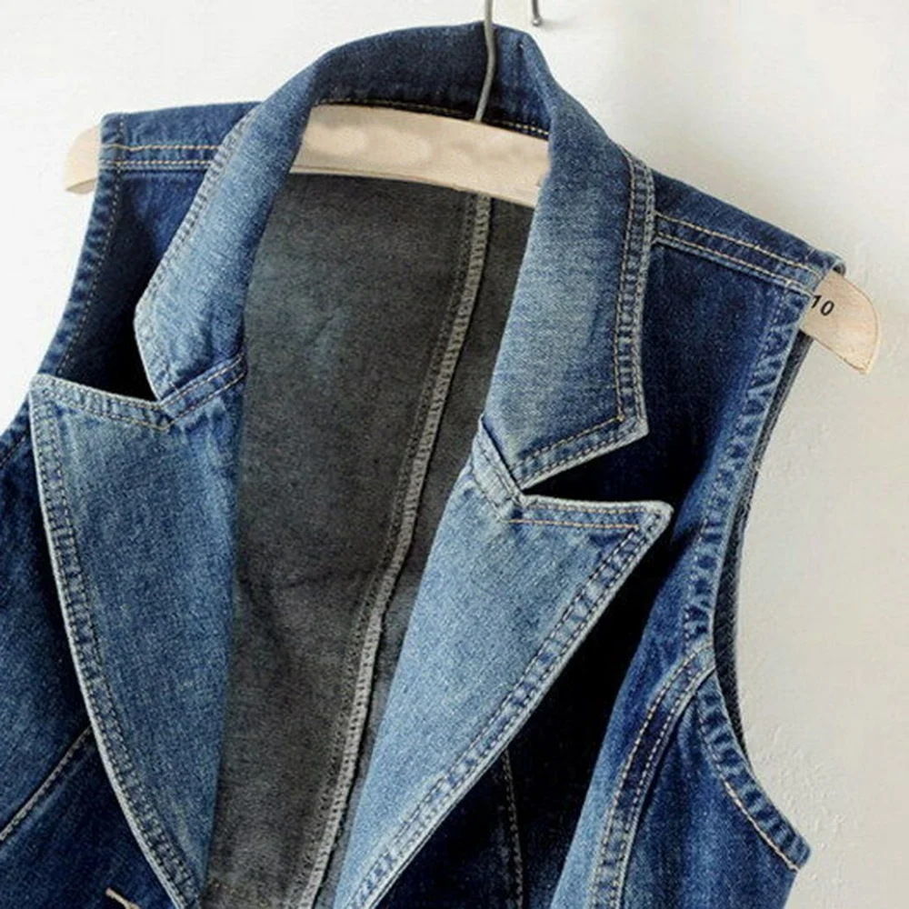 Мужской джинсовый жилет мотоциклетный синий Байкерский большого размера без рукавов