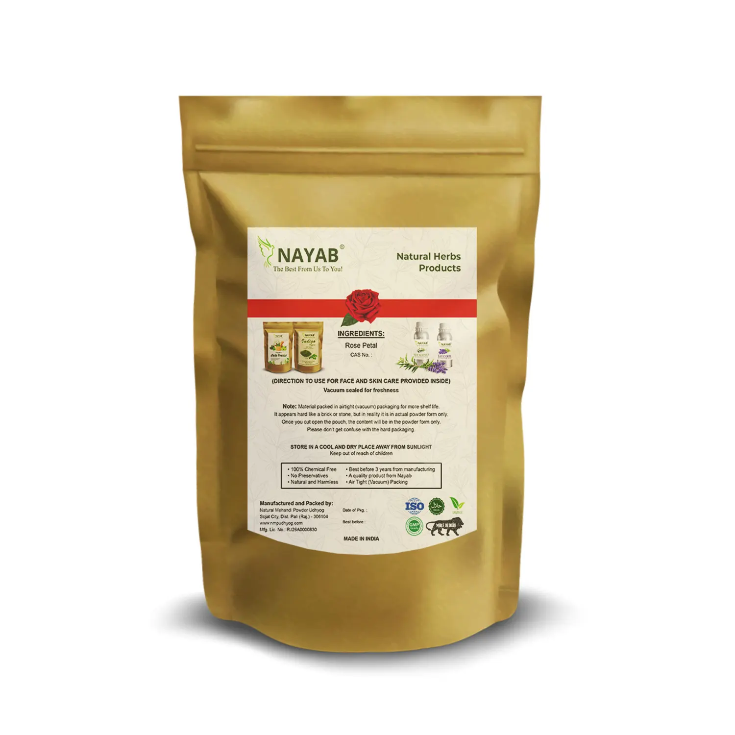 Manufacture & Supplier of Nayab Brands Lowest Price Affordable Health Rose Petal Powder Pack NMP Udhyog Manufacture