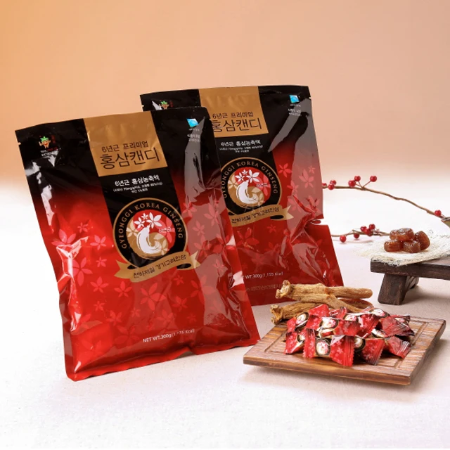 Корейский к-женьшень Gyeonggido 6 лет экстракт корня красного женьшеня Panax (Hongshen) содержащий конфеты (300 г в упаковке)